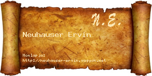 Neuhauser Ervin névjegykártya